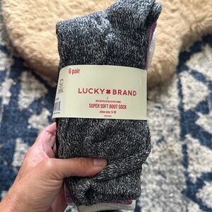 Lucky Brand Super Soft Boot Socks - Gray